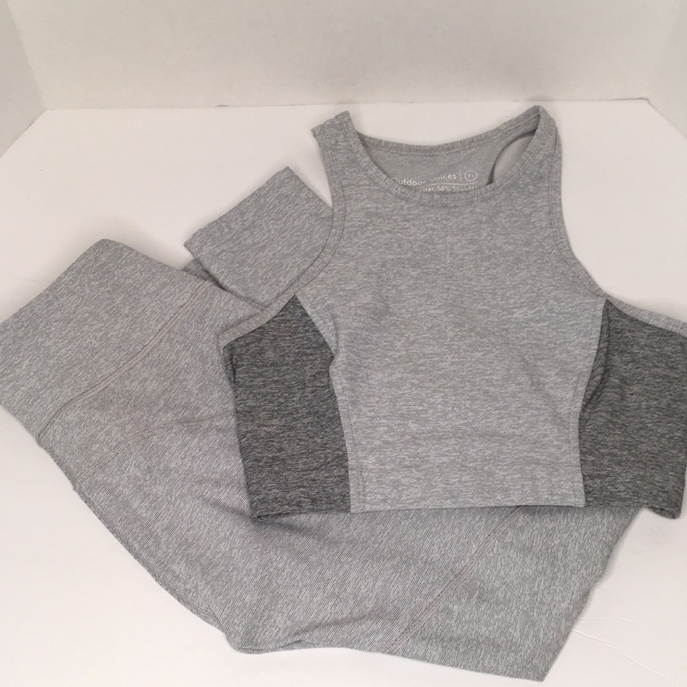 Outdoor voices bra and legging set size XS gray
